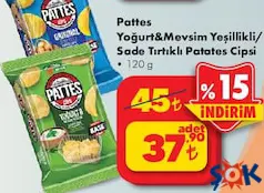 PATTES PATATES CİPSİ 120 G fiyat ve kampanya bilgisi
